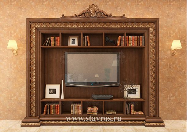 Идея декорирования резной рамы для TV RTV-004